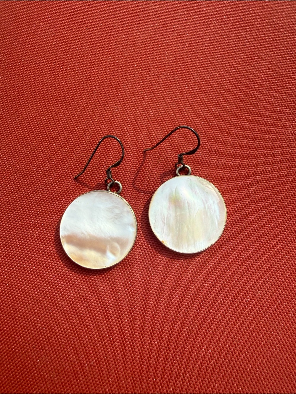 Mother of Pearl Round Drop Earrings